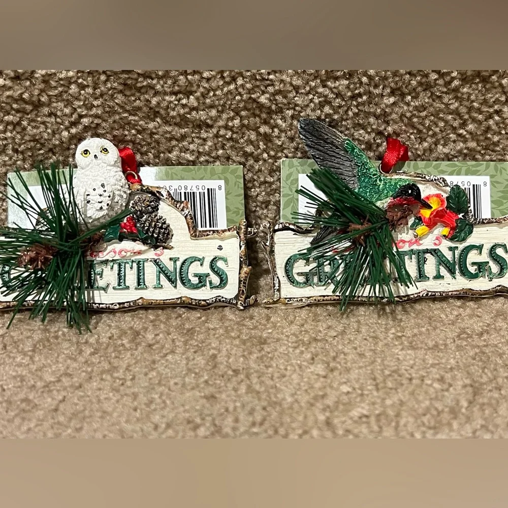 Target Feathered Friends Birds Hummingbird & Owl set of 2
